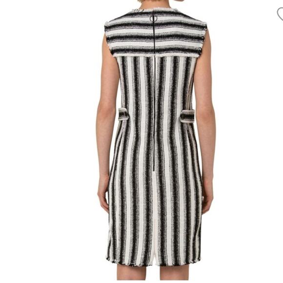 AKRIS PUNTO Button-Embellished Tweed Mini Dress Woman’s size 8 Black and White - Picture 4 of 10